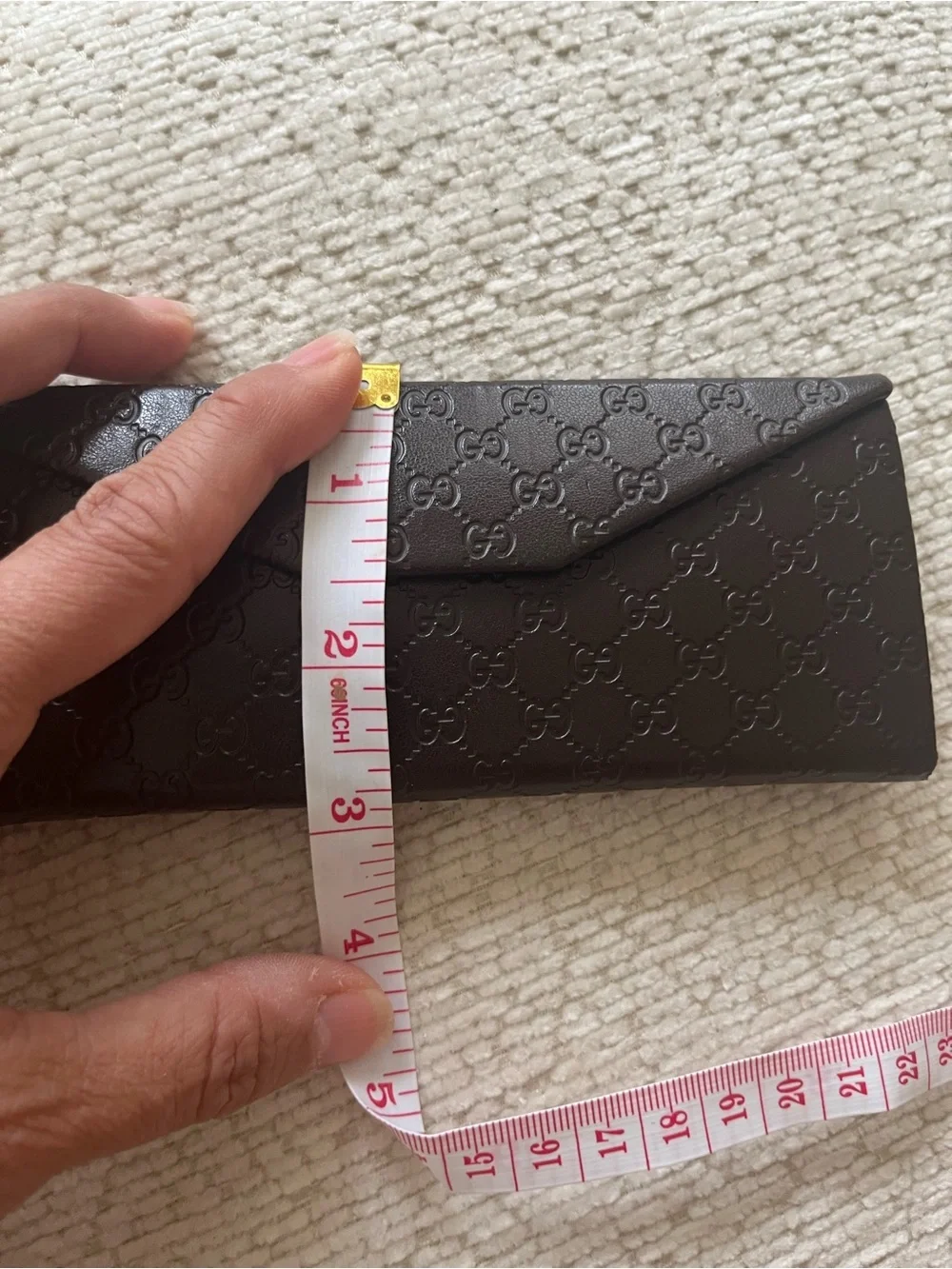 Gucci Brown Embossed GG Leather lens case
